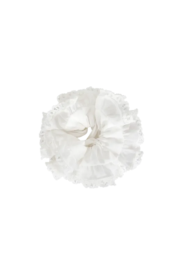 Angel Frill Scrunchie, White