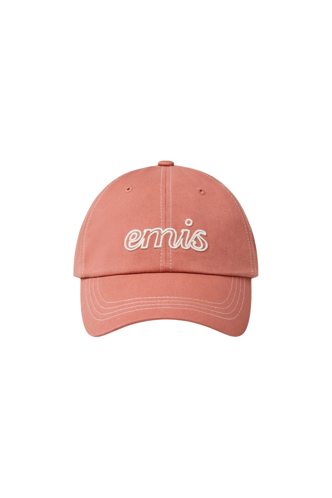 이미스 LETTERING LOGO WHITE STITCH BALL CAP-CORAL 상품 이미지 1
