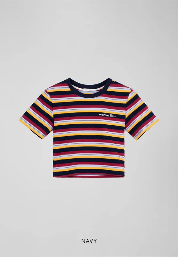 STRIPE CROP T-SHIRT_NAVY