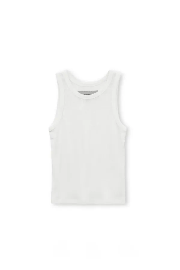 W Sleeveless Top, White
