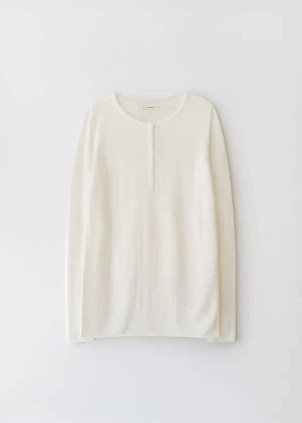 Glen wool long knit (ivory)