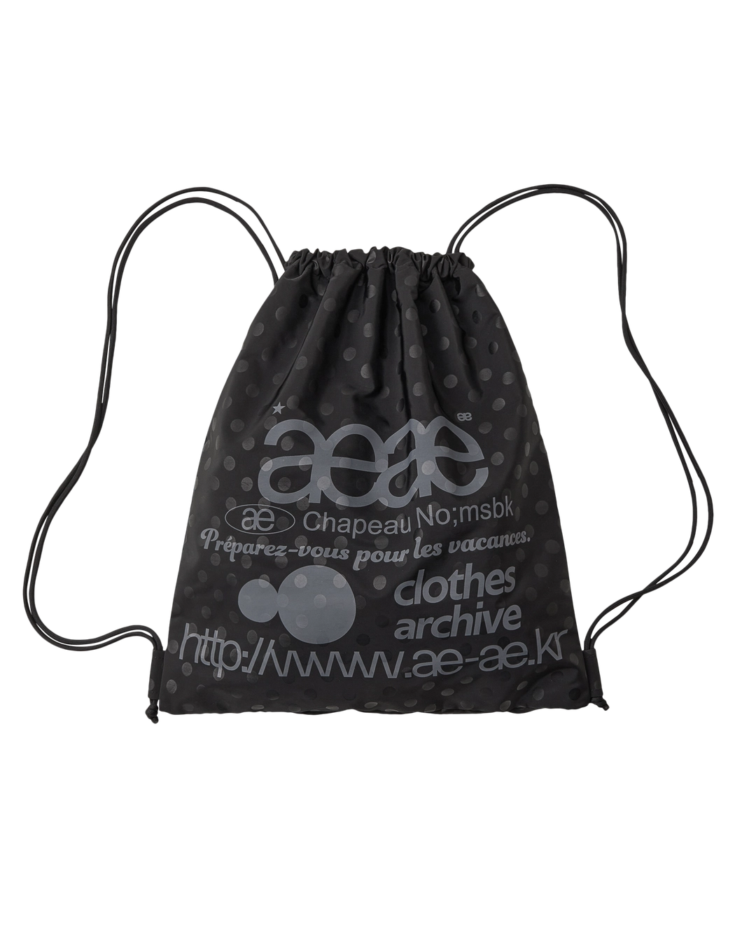 에이이에이이 WEB LOGO DOT GYM SACK [BLACK] 상품 이미지 2