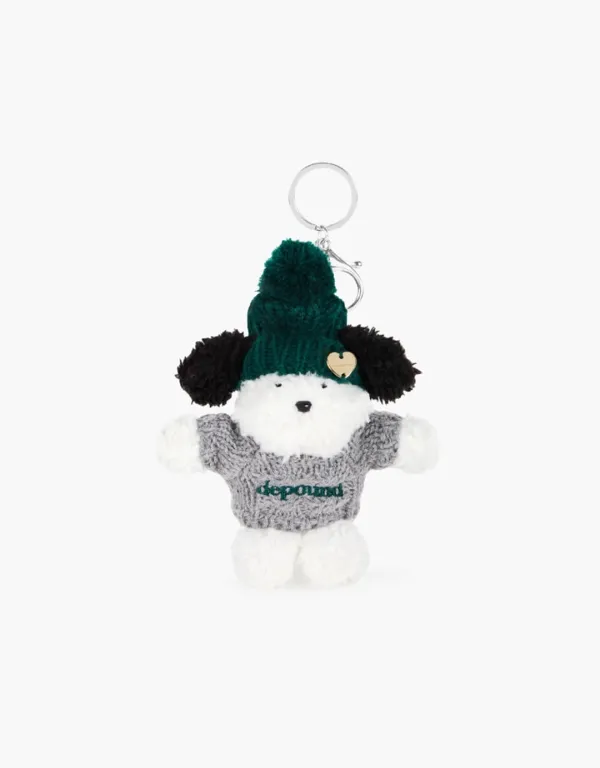 benny keyring in cable knit - ivory