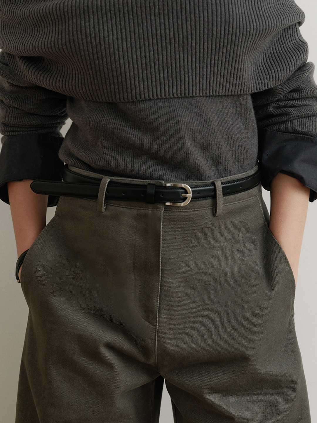 아워코모스 comos 1654 classic leather belt (black) 상품 이미지 2