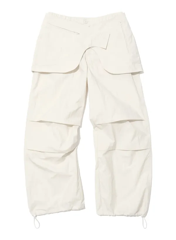[WOMEN] BELTED LAYERED PARACHUTE PANTS_IVORY