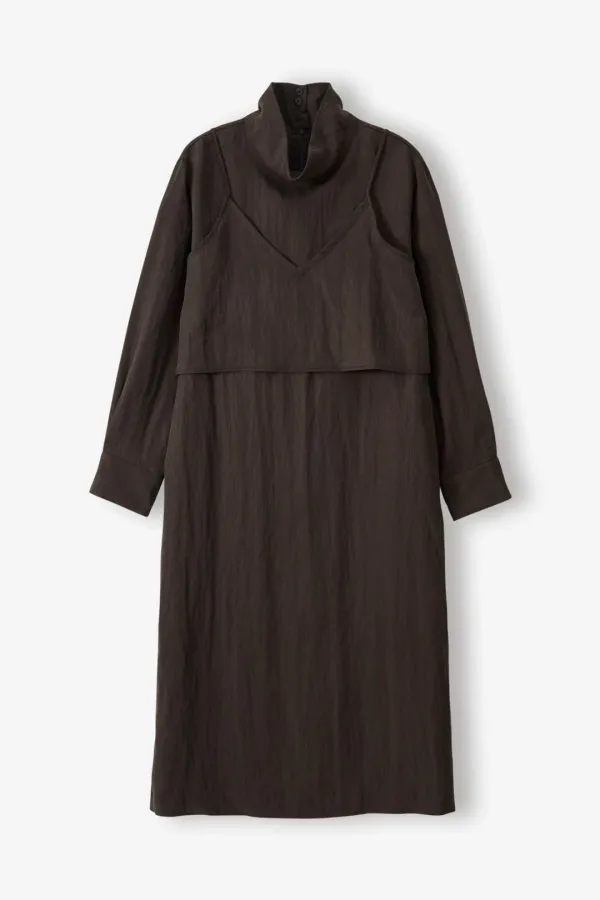Bustier Layer Dress (Brown)