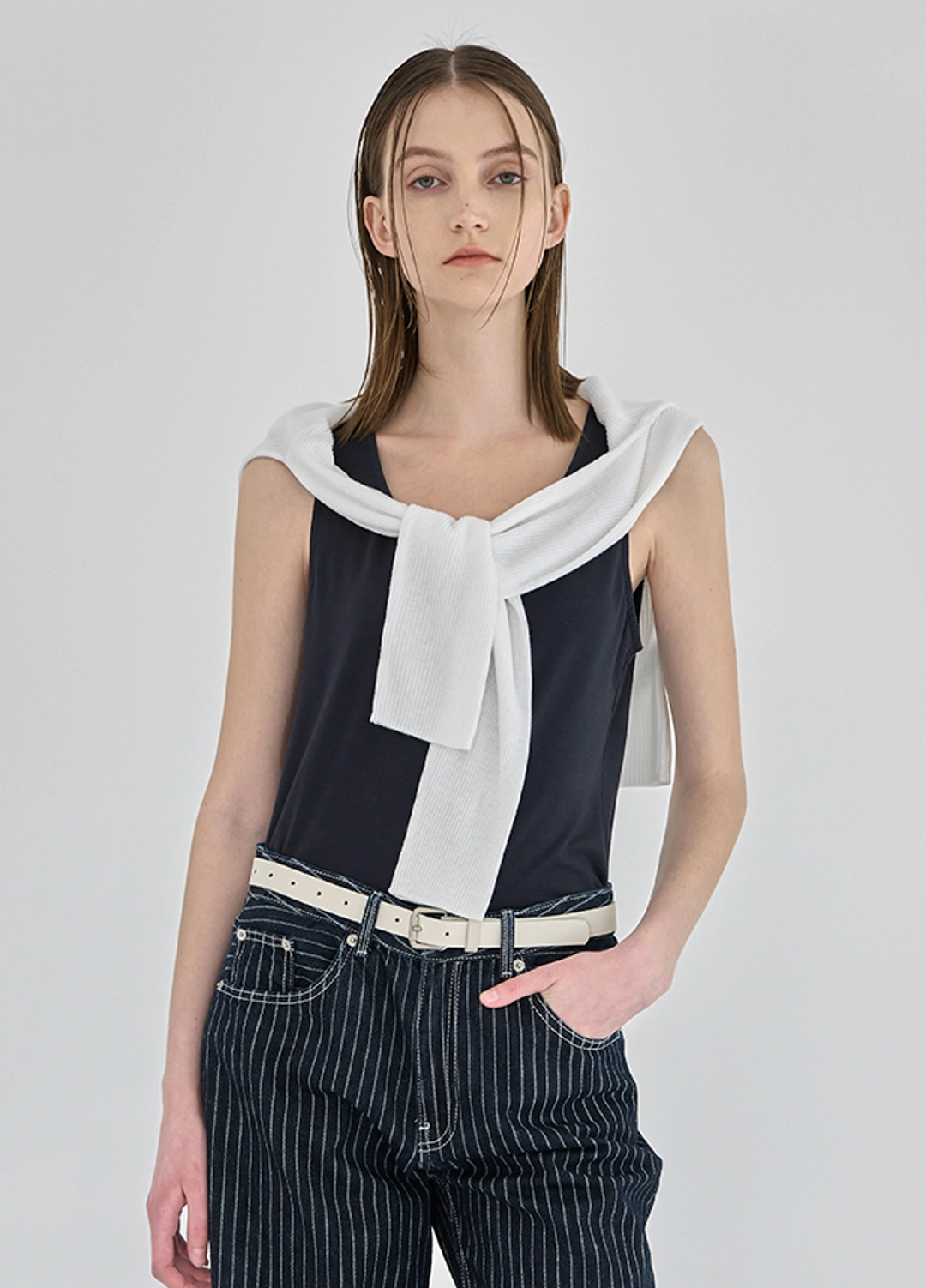 아뜰리에 나인 (Z-T-6666)MINIMAL SLIM SLEEVELESS TEE 상품 이미지 3