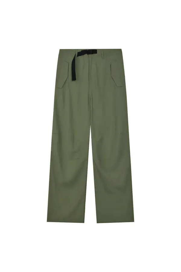 NYLON PARACHUTE PANTS - OLIVE