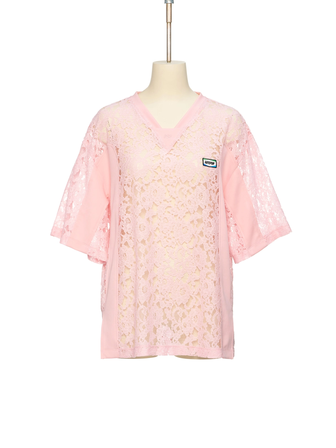 푸쉬버튼 PS26 PINK LACE COMBI OVERSIZED JERSEY TOP 상품 이미지 1