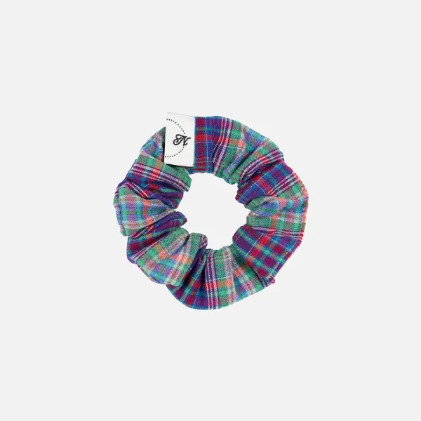 plaid scrunchie mini-green