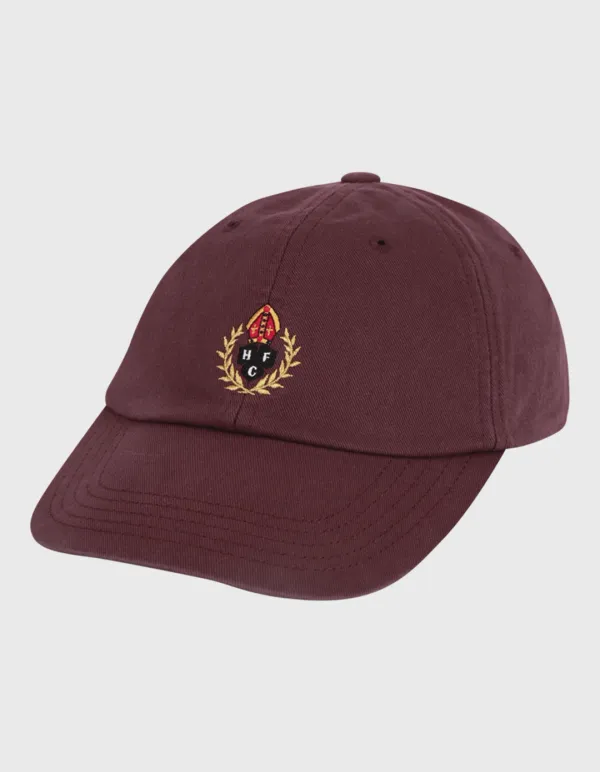 CREST WASHED TWILL 6 PANEL CAP / Burgundy