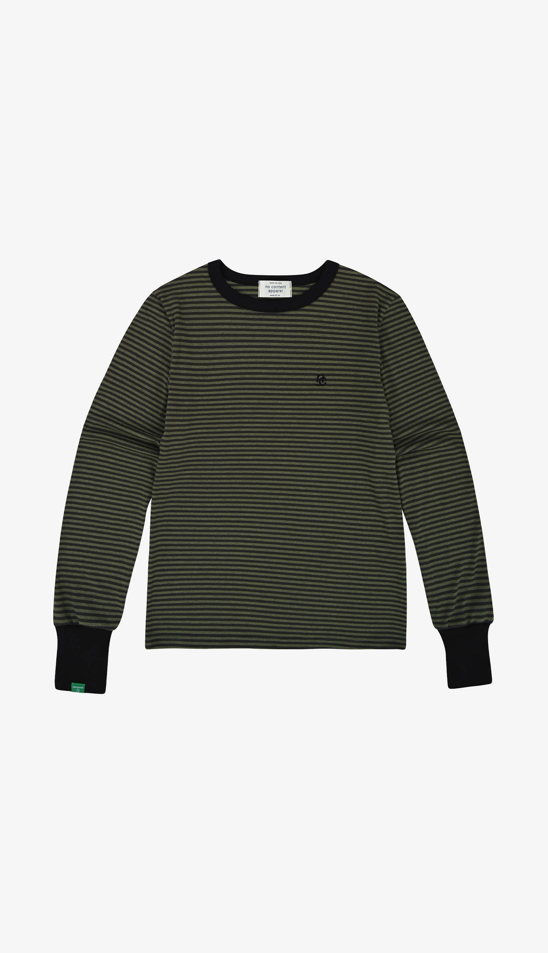 노컨텐츠 226. Fine Stripe T _ Khaki 상품 이미지 3