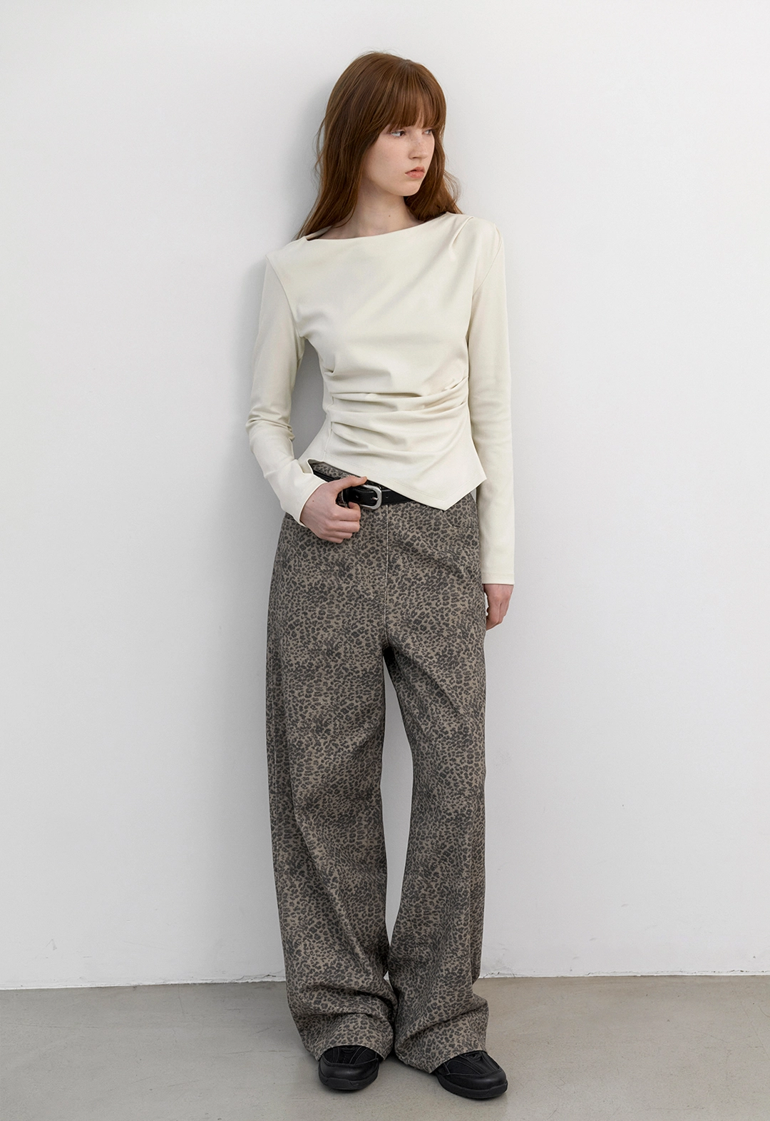 아뜰리에 나인 (PT-5795)BILLI LEOPARD WIDE LEG PANTS 상품 이미지 2