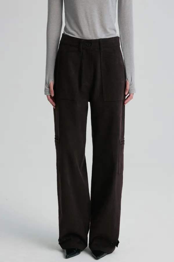ADJUSTABLE-HEM CARPENTER TROUSERS BRICK BROWN