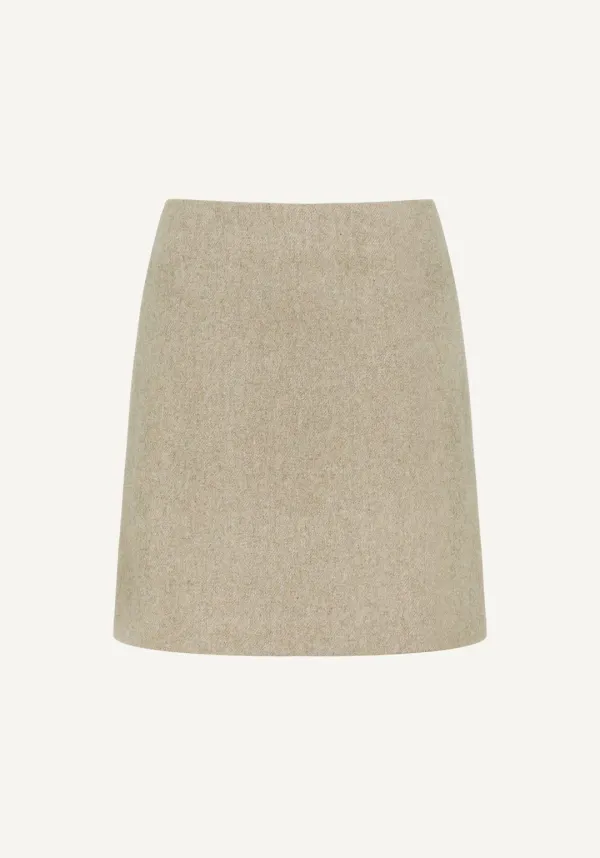 Merry Wool Mini Skirt (Oat Beige)