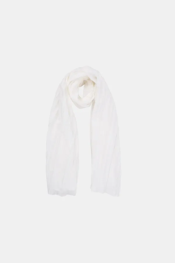 [Exclusive] 3rd/Lustre Pleated Scarf in Soft White
