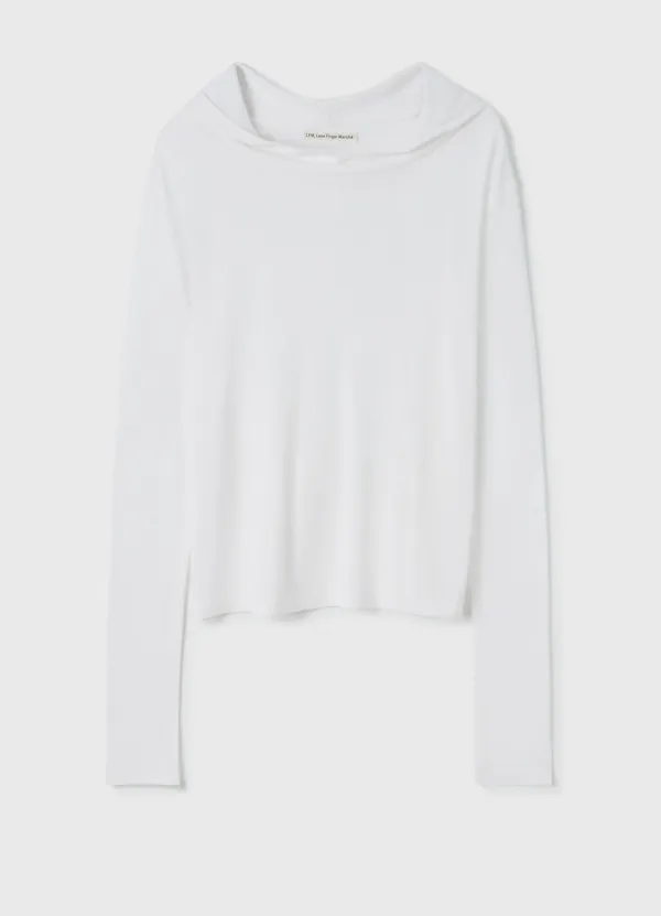 Soft High-Neck Hoodie / White