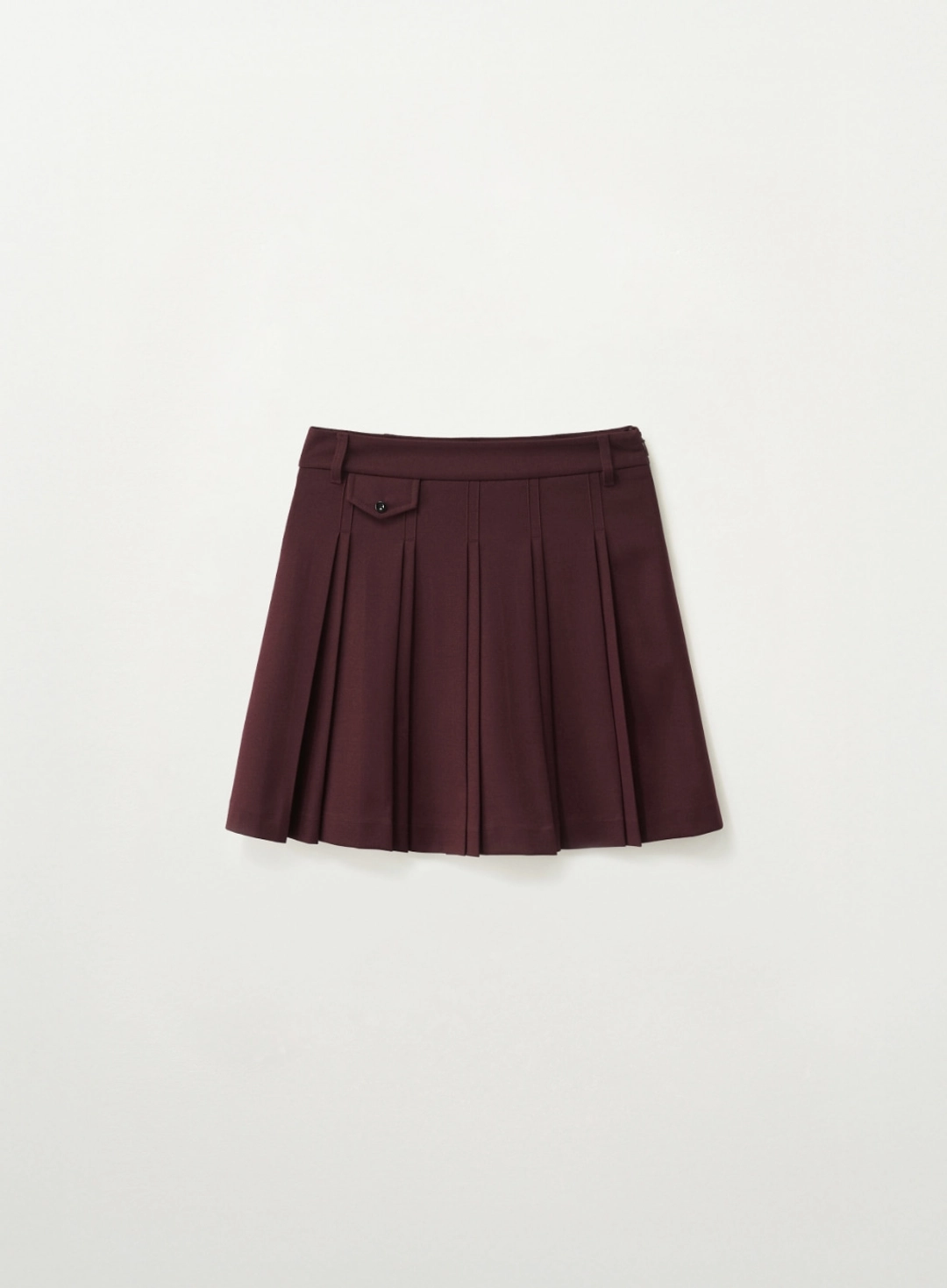 세터 [신예은 Pick] (W) Pleated Mini Skirt - Burgundy 상품 이미지 2