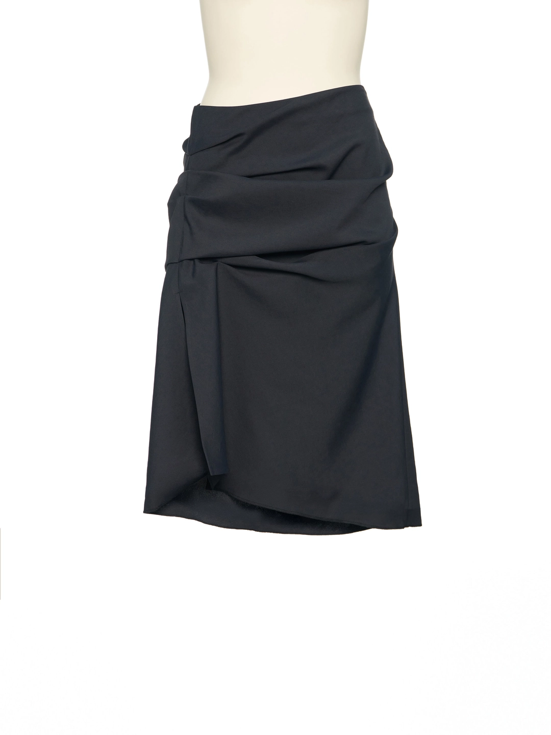 푸쉬버튼 PS26 BLACK ASYMMETRIC PLEATED SLIT SKIRT 상품 이미지 1