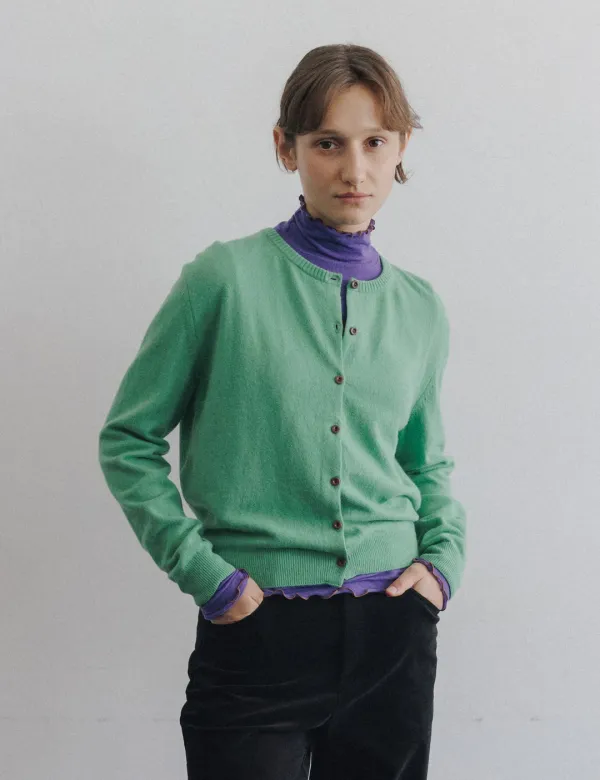 Cambon Wool Cardigan (Winter Green)