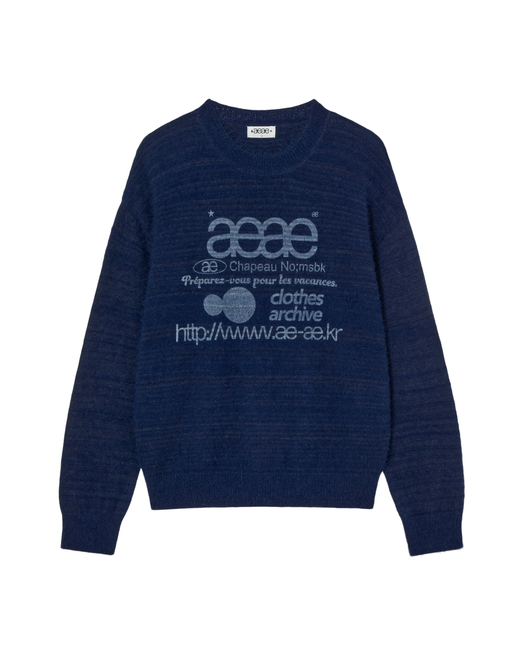 에이이에이이 WEB LOGO KNIT PULLOVER [BLUE] 상품 이미지 2