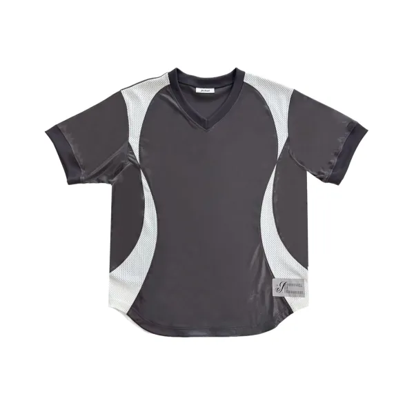 SS25 CURVED MESH T-SHIRT (BROWN / OFF WHITE)