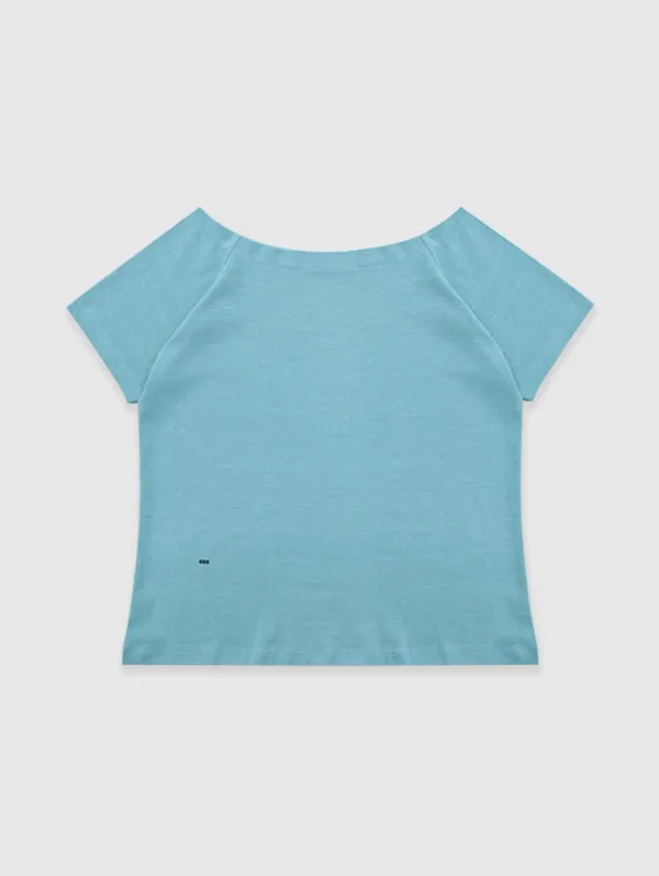 [3rd 예약주문] Tone Shoulder Tee (Aqua Blue)