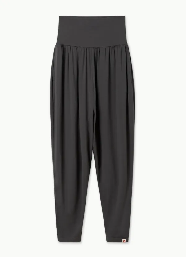 Shirring crop pants_Turkish Coffee