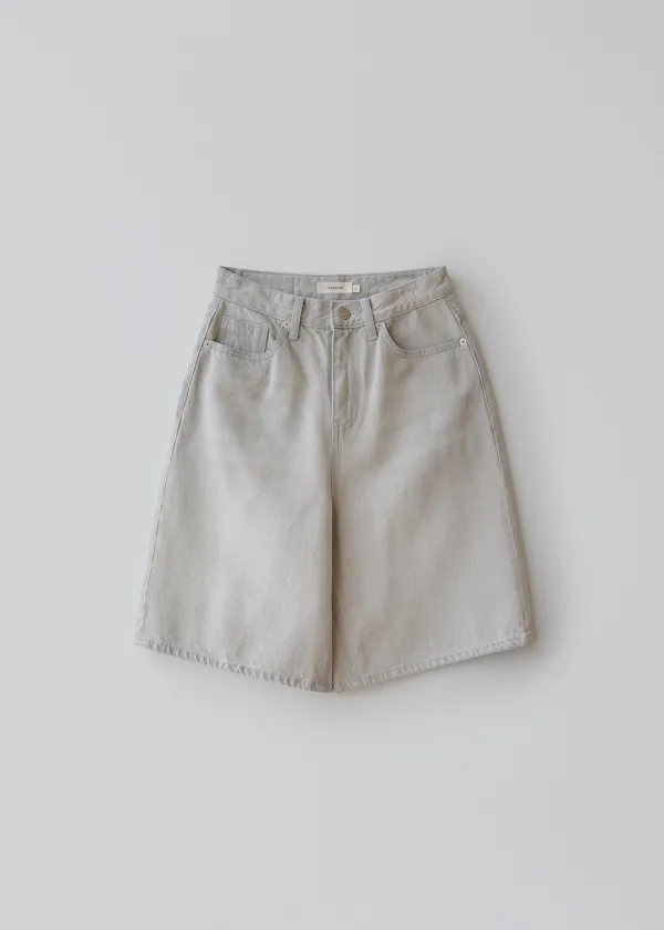 Toby wide half denim (light gray)
