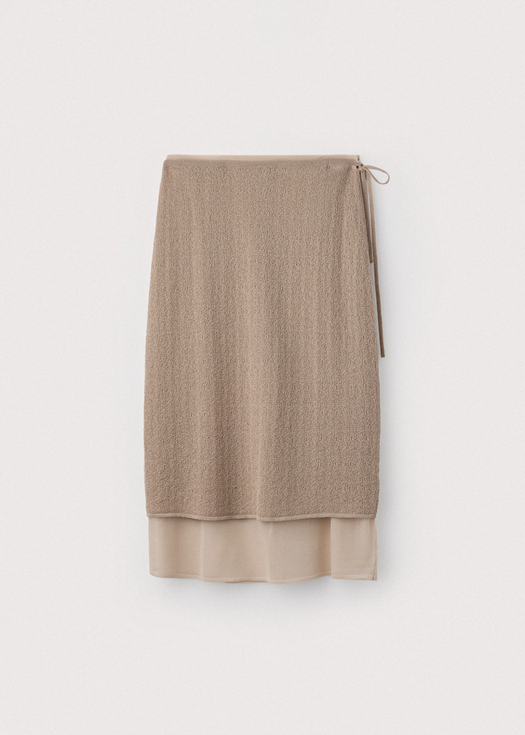 우마뭉 Crinkled linen layered skirt_Skin 상품 이미지 1