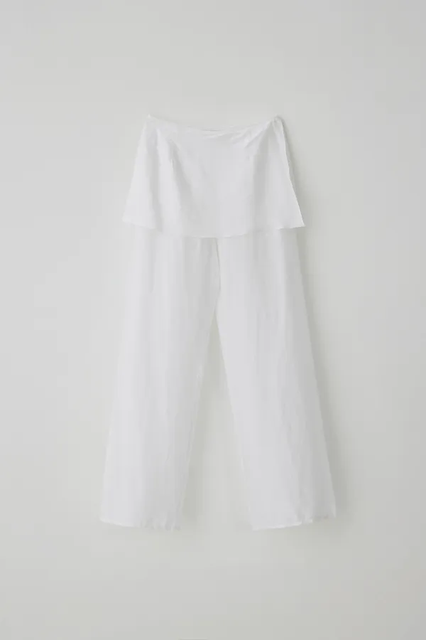 T/T Layered light wrap pants (white)