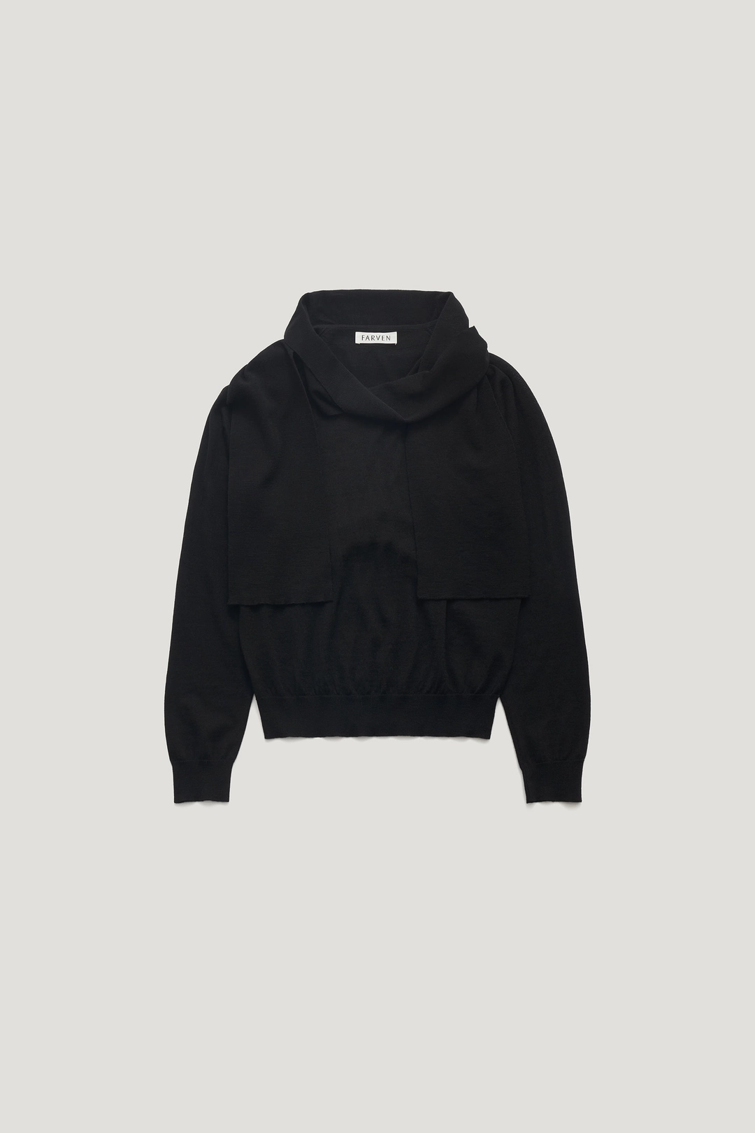 파르벵 WOOL TIE NECK KNIT_BLACK / ₩149,000 상품 이미지 1