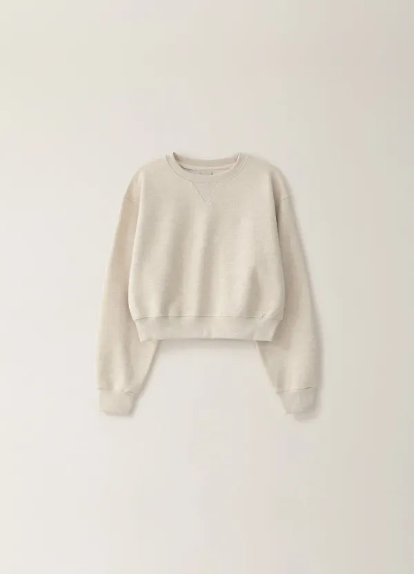 Jacquard Embroidery Sweatshirt - Oatmeal