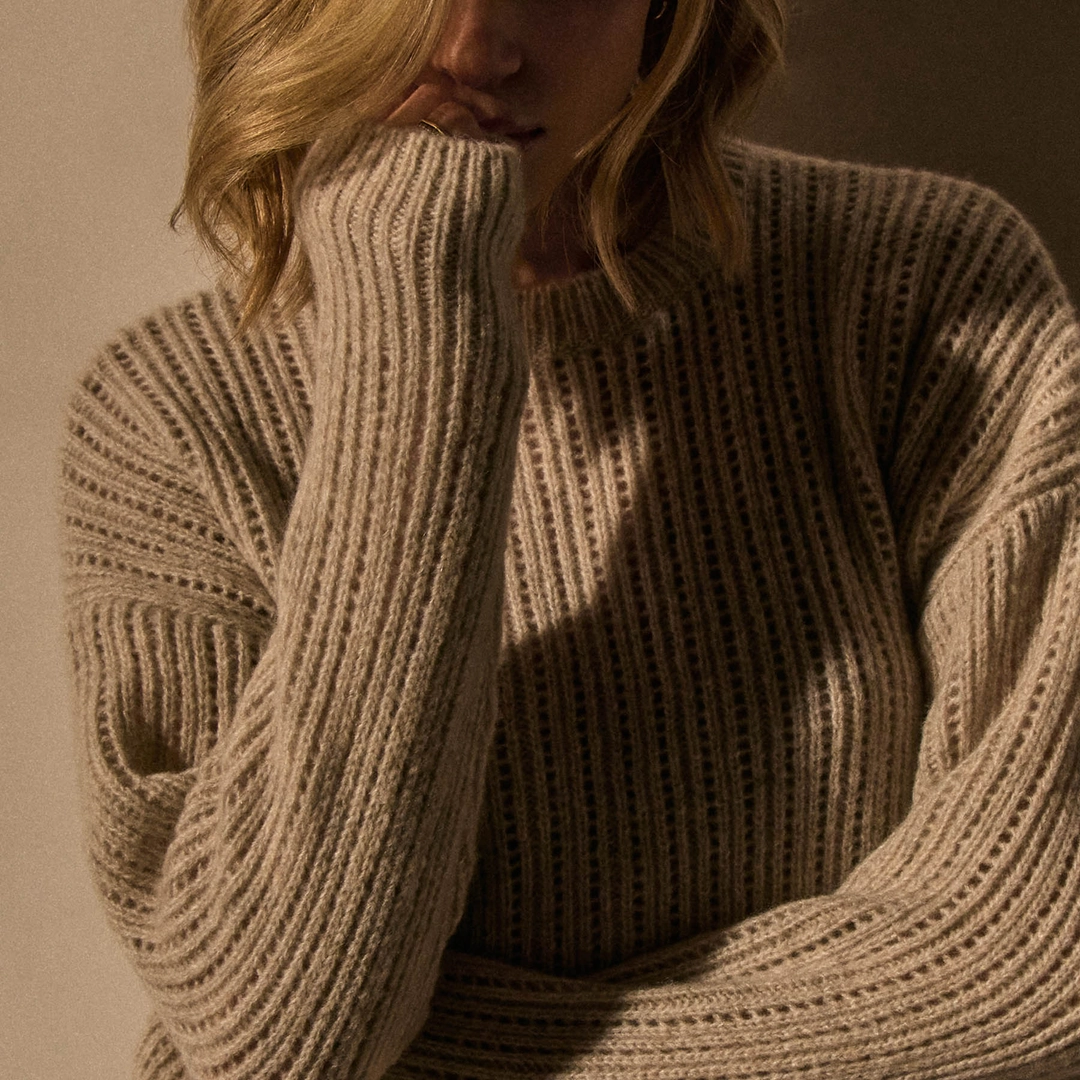 제임스펄스 Open Stitch Crew Neck - Alabaster Mix 상품 이미지 3