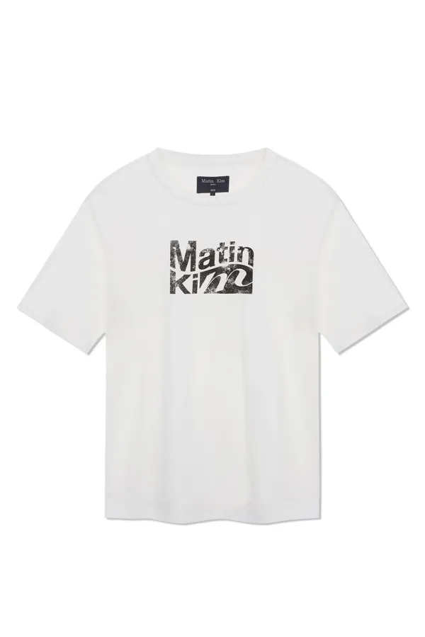 WAVY LOGO GRAPHIC TOP FOR MEN IN WHITE