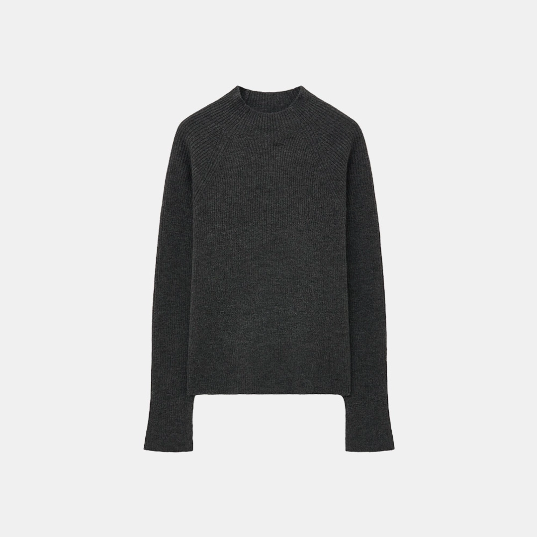 시야쥬 SIKN2157 모크넥 골지 니트_Charcoal 상품 이미지 1