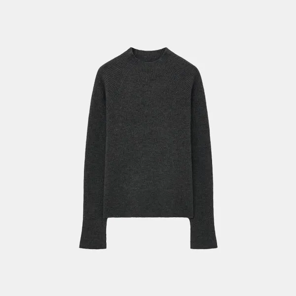 SIKN2157 모크넥 골지 니트_Charcoal
