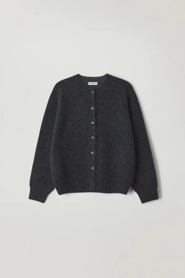 Atelier button cardigan (Charcoal)