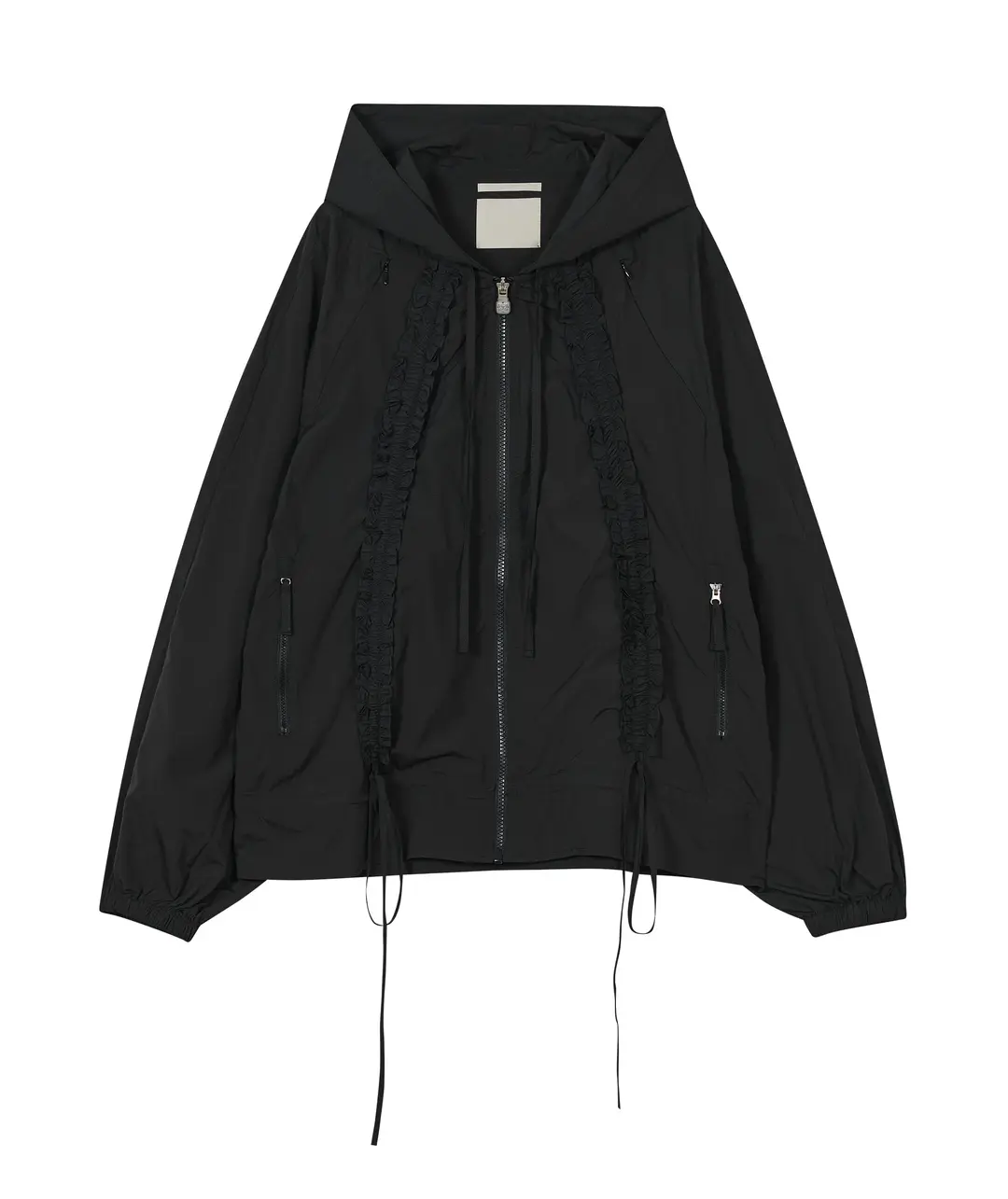 타입서비스 Ruffled Raglan Zip Hoodie [Black] 상품 이미지 3