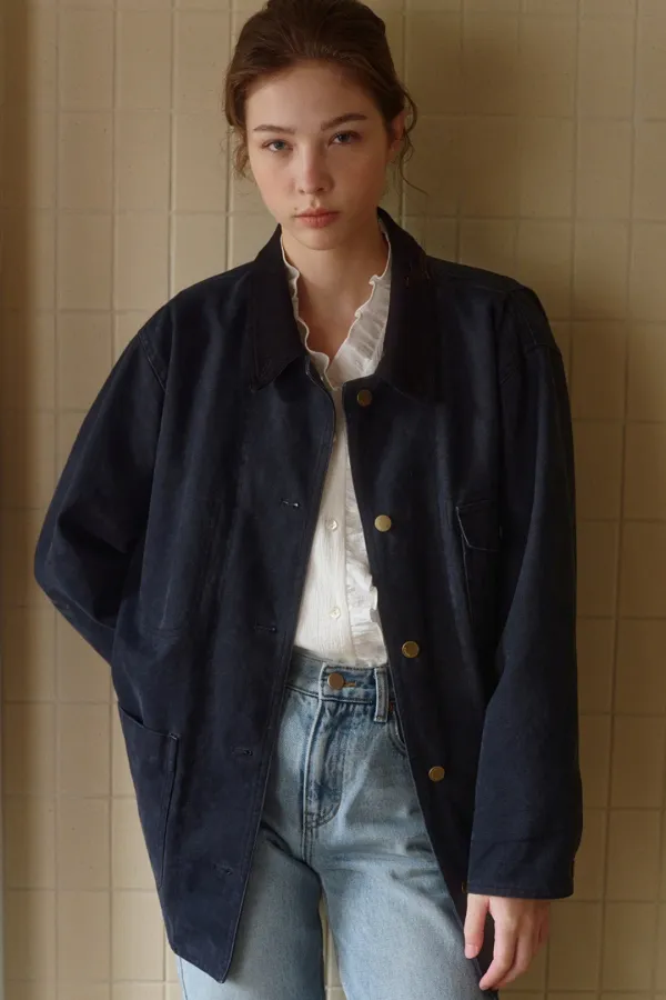 vintage cotton work jacket (vintage navy) *9/11 예약발송