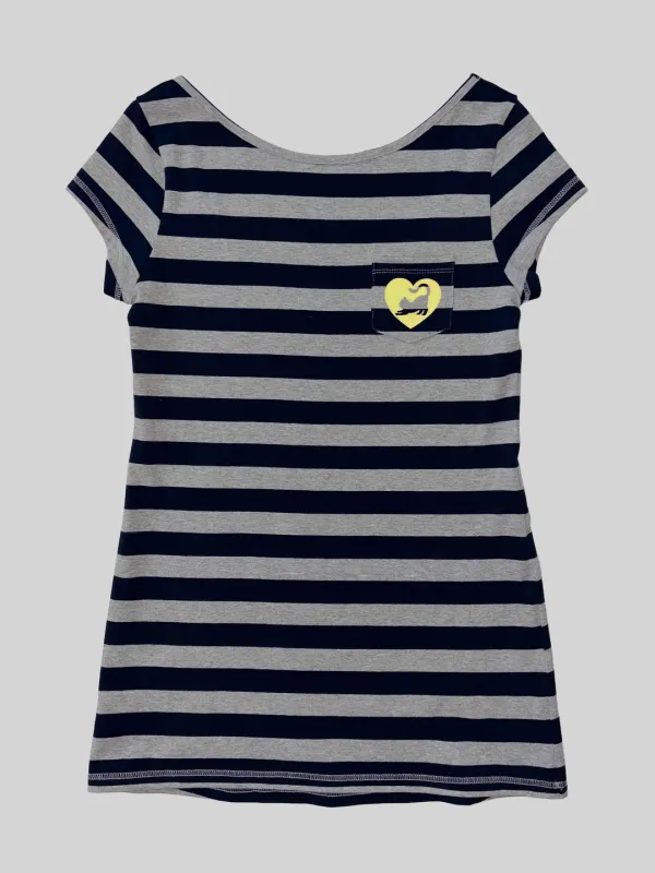 Sweet Kitty Stripe Dress Navy