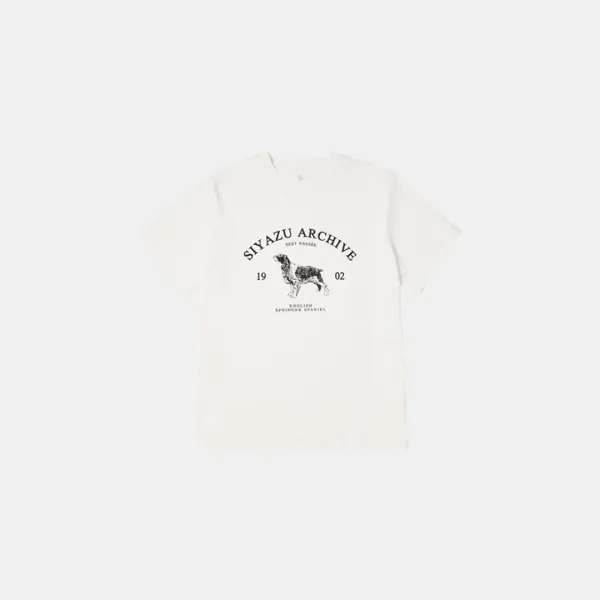 SITP5191 아카이브 하운드 프린팅 반팔티_Ivory