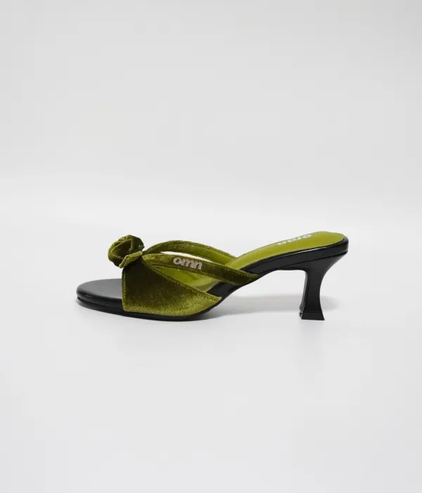 omn Rose Velvet Mule [Mid ver.] _Moss green