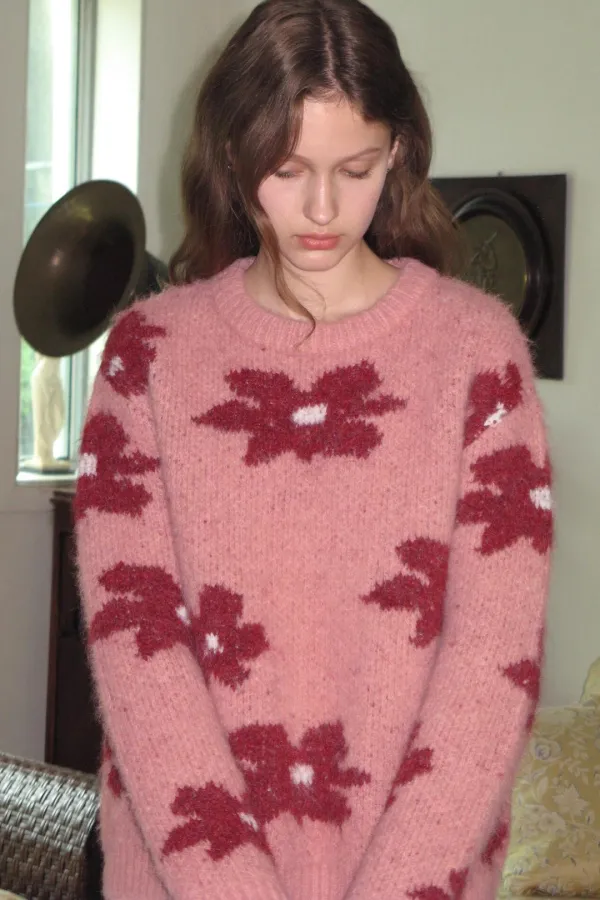 Flower Pullover Knit (Pink)