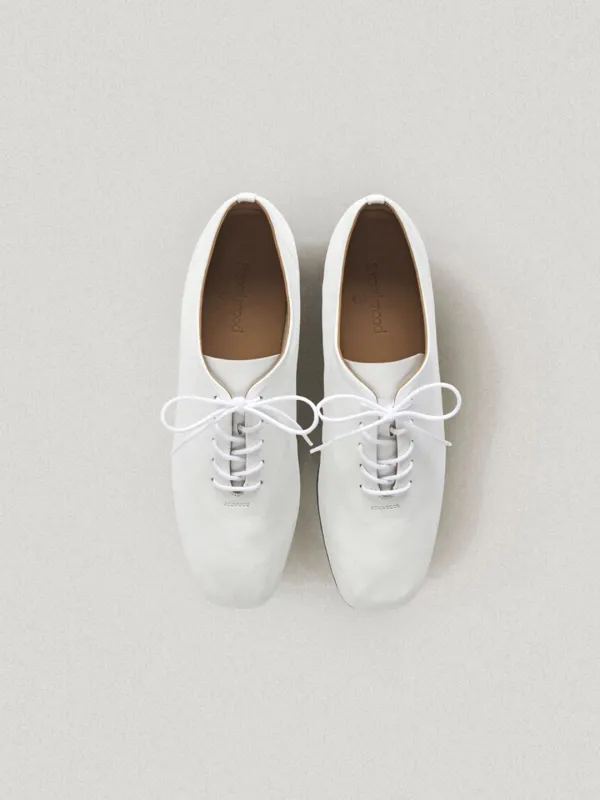 White Anatole Lace Up Loafer (Vibram Sole)