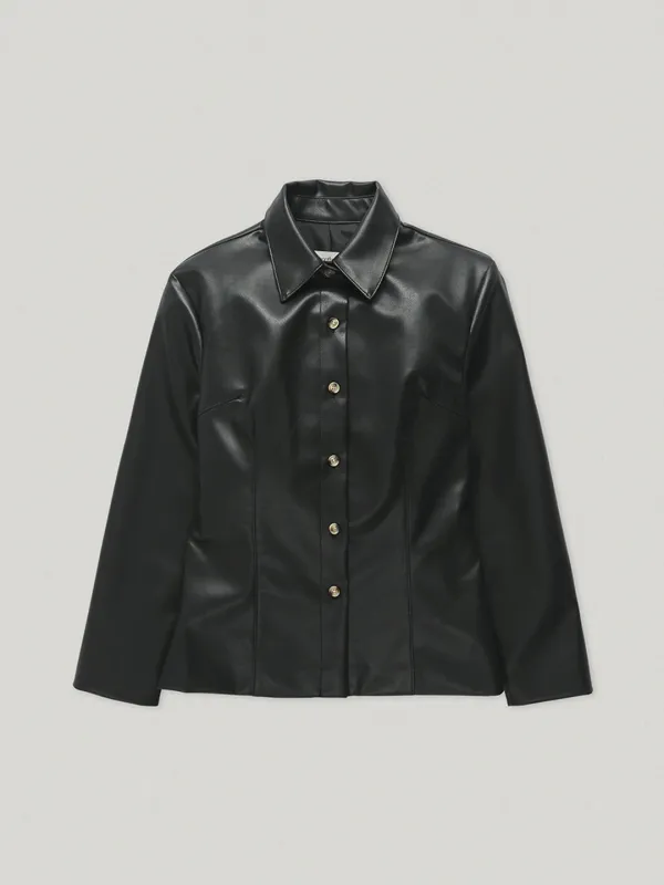 Black Orchard Leather Shirt