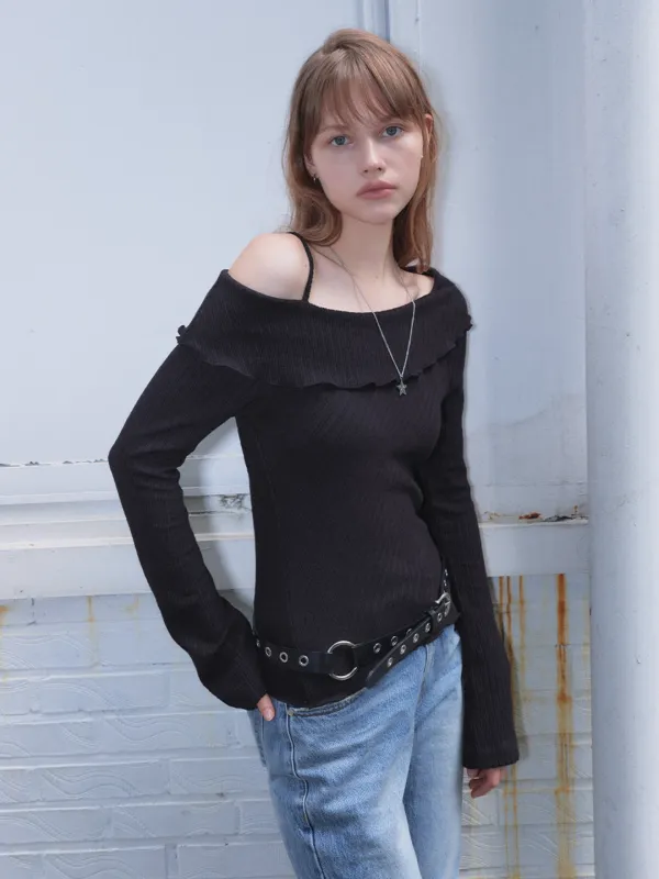 NIA STRAP OFF-SHOULDER TOP_BLACK