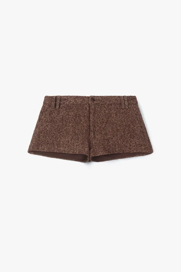 Herringbone Shorts_Brown