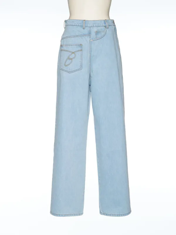 PS25 LIGHT BLUE SIDE OPEN DENIM JEAN