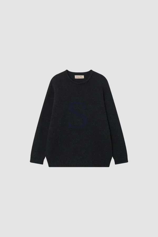 S Logo Charcoal Knit